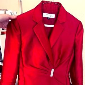 Tahari ASL Red Skirt Suit
